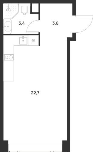 Студия 29 м2 в ЖК Voice Towers корпус null этаж 32
