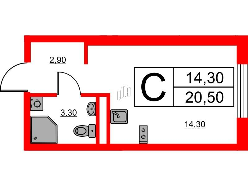 Студия 20 м2 в ЖК Avenue Apart Пулково корпус null этаж 11