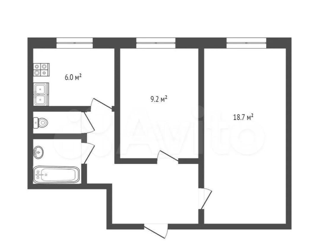 2-комнатная 44.8 м2 в ЖК undefined корпус null этаж 5