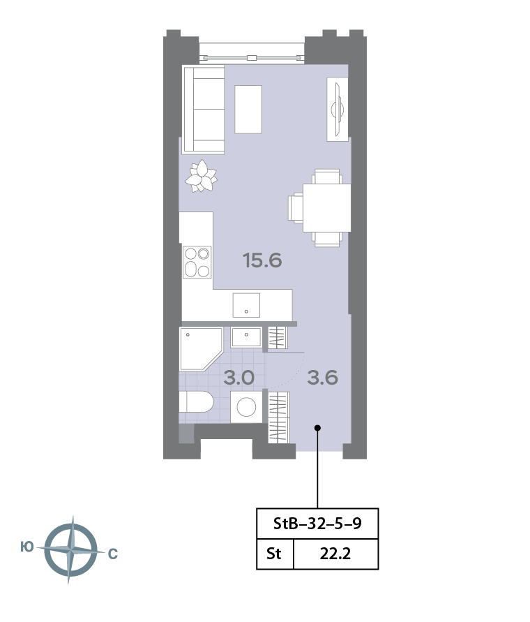 Студия 22 м2 в ЖК Дмитровское небо корпус null этаж 5