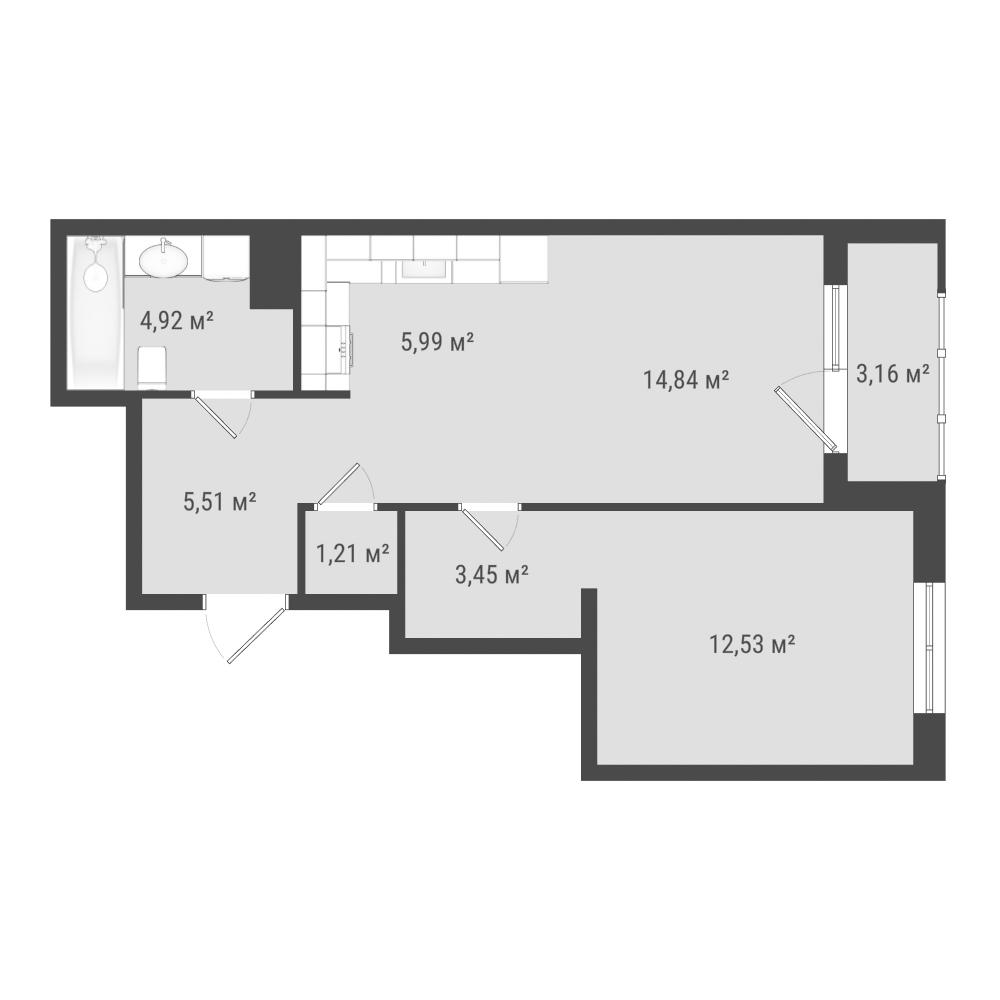 Студия 51 м2 в ЖК Фамильный дом корпус null этаж 6