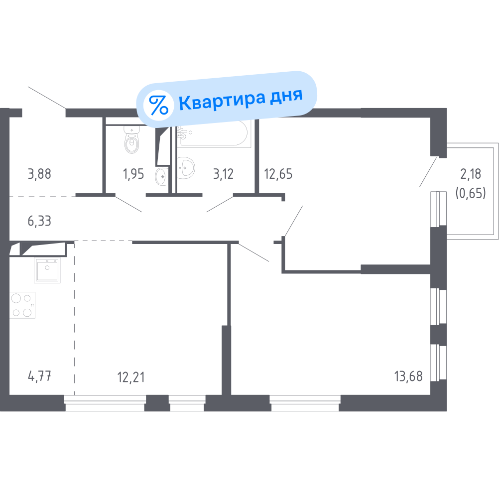 Студия 58 м2 в ЖК Чаркова 72 корпус null этаж 20
