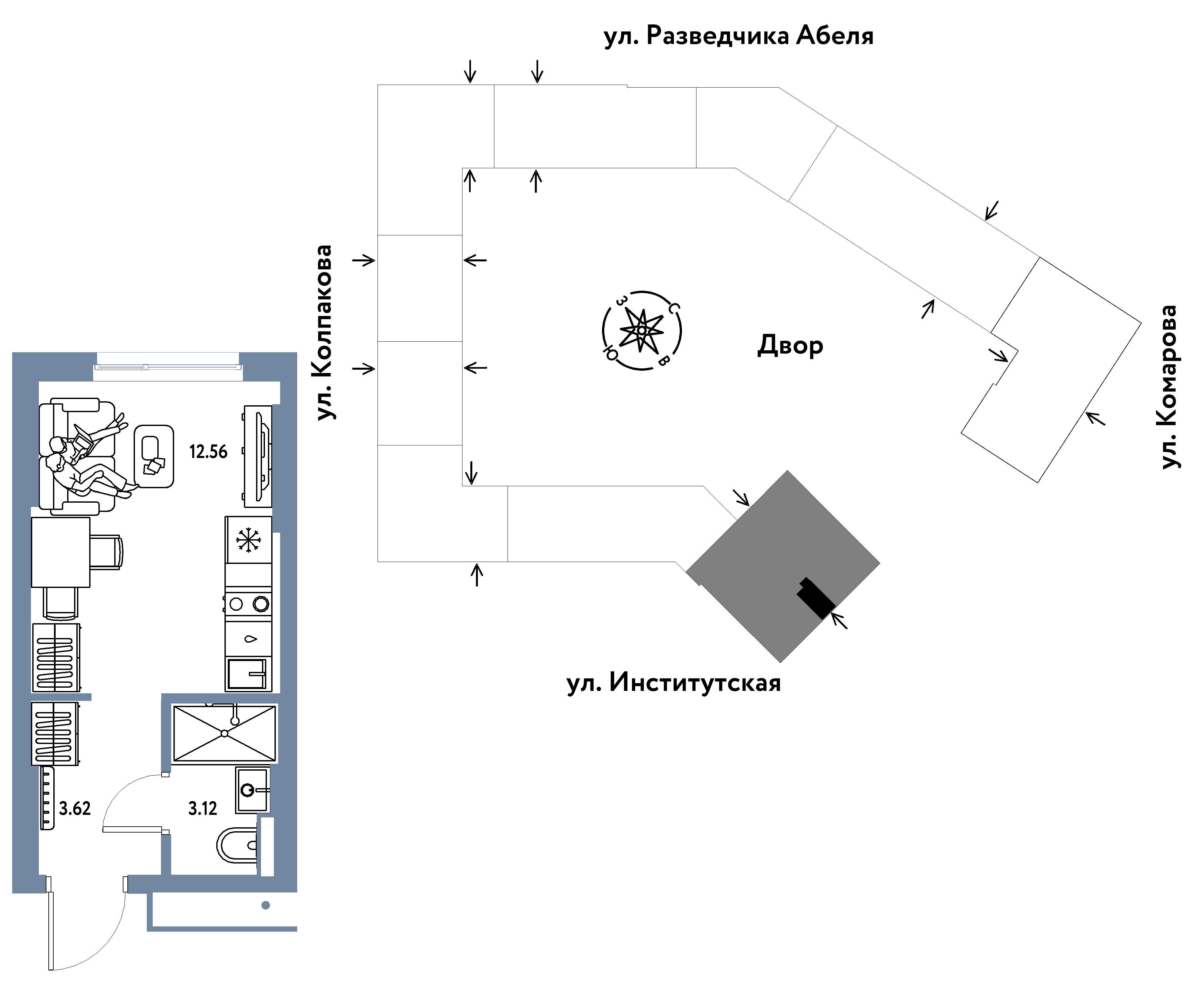 Студия 19 м2 в ЖК Страна.Парковая корпус null этаж 4