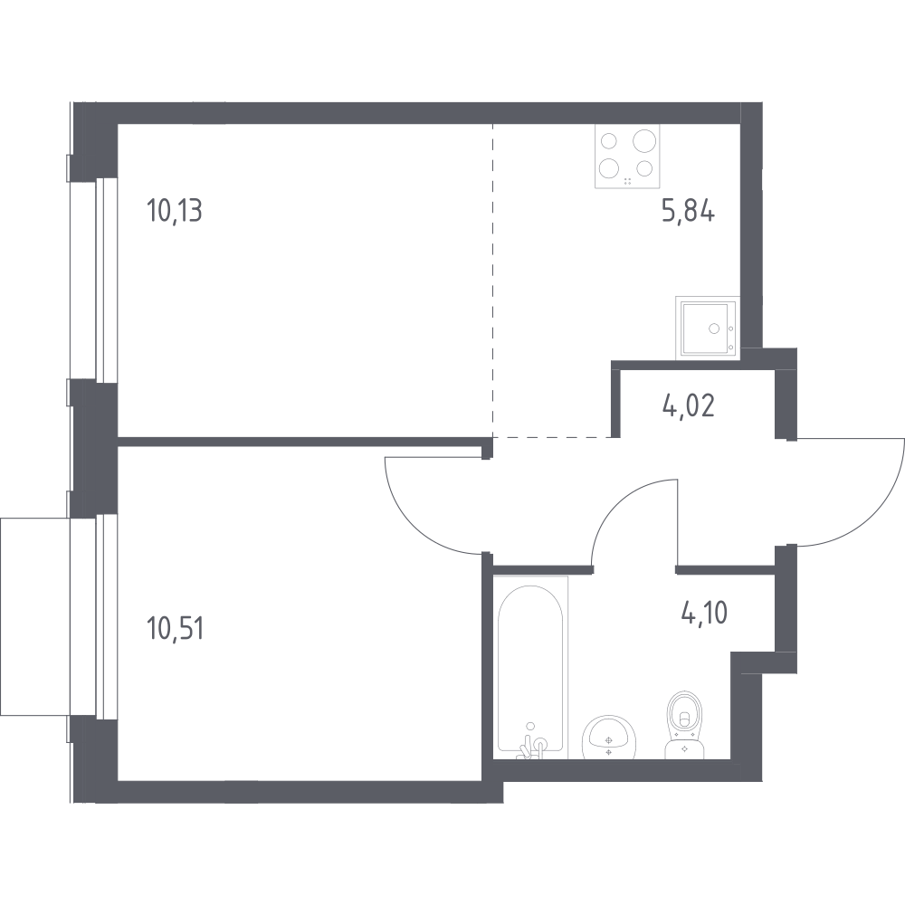 Студия 34 м2 в ЖК Новое Внуково корпус null этаж 5