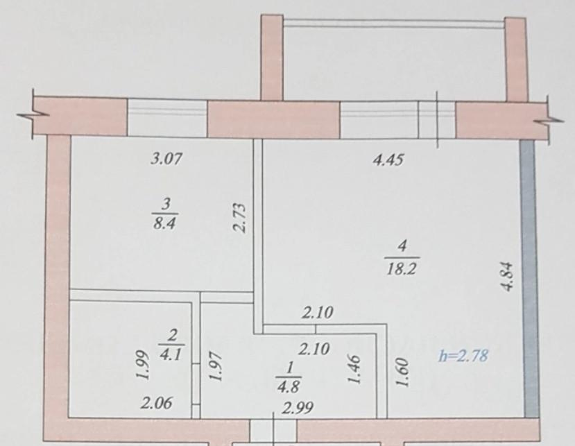 1-комнатная 35.5 м2 в ЖК undefined корпус null этаж 4