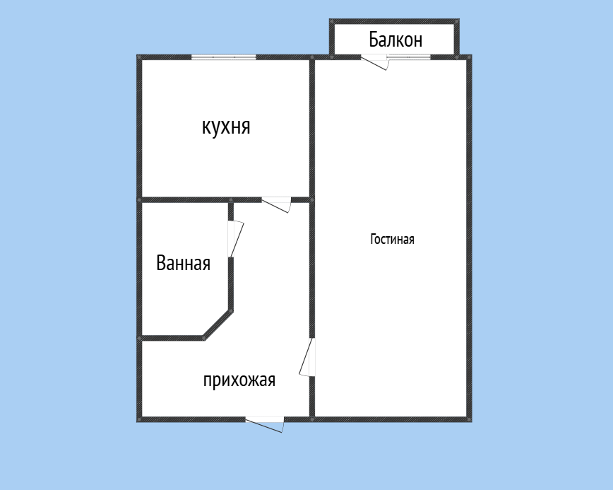 1-комнатная 46.2 м2 в ЖК undefined корпус null этаж 4