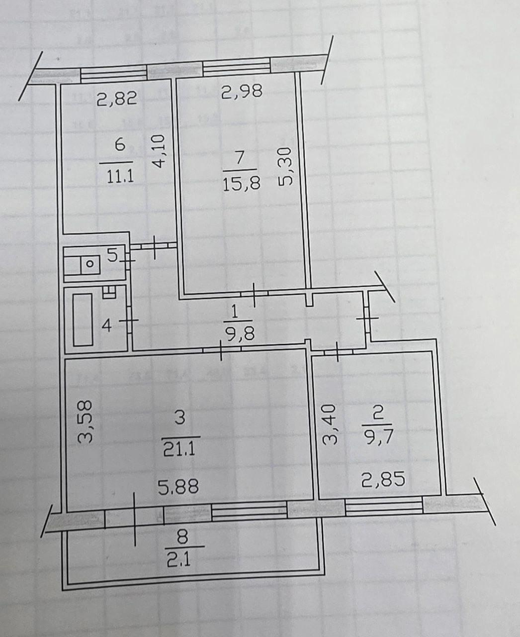 3-комнатная 73.5 м2 в ЖК undefined корпус null этаж 5