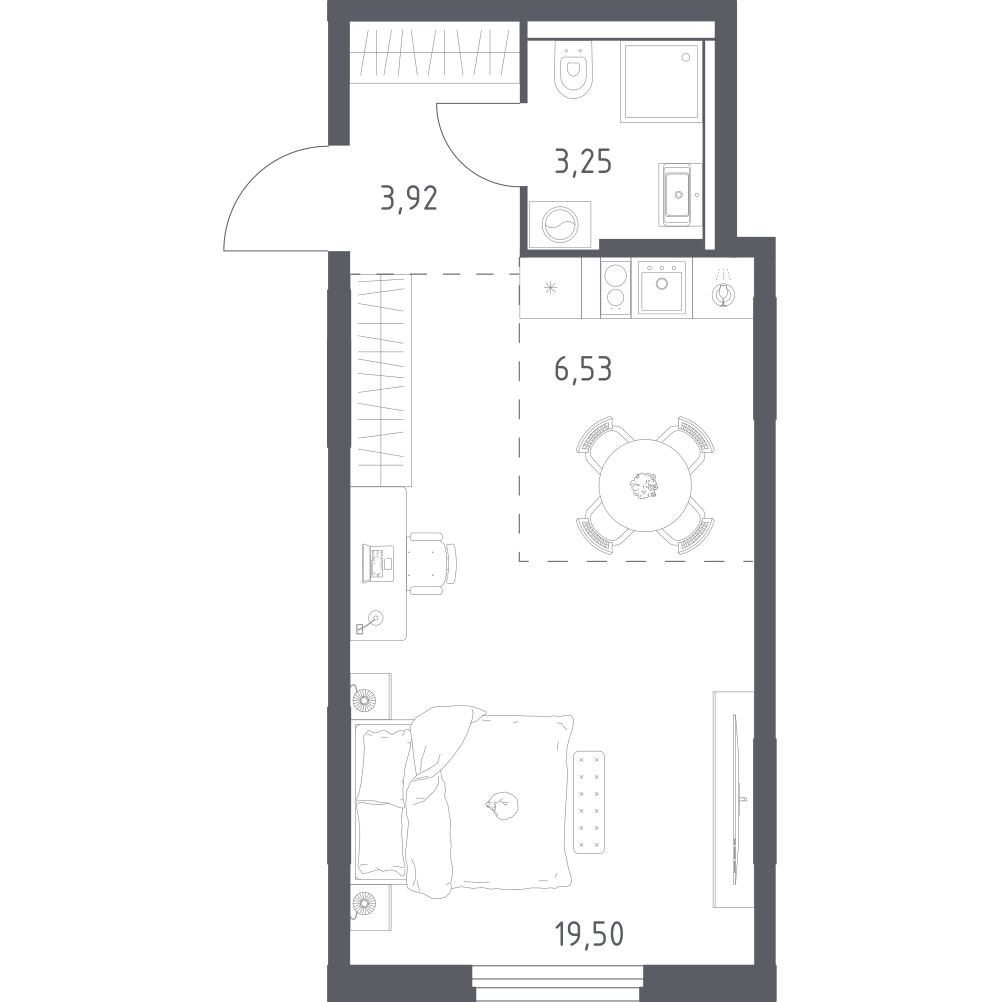 1-комнатная 33 м2 в ЖК Урбан Тау корпус null этаж 10