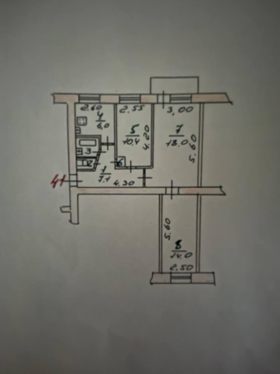 3-комнатная 59 м2 в ЖК undefined корпус null этаж 3