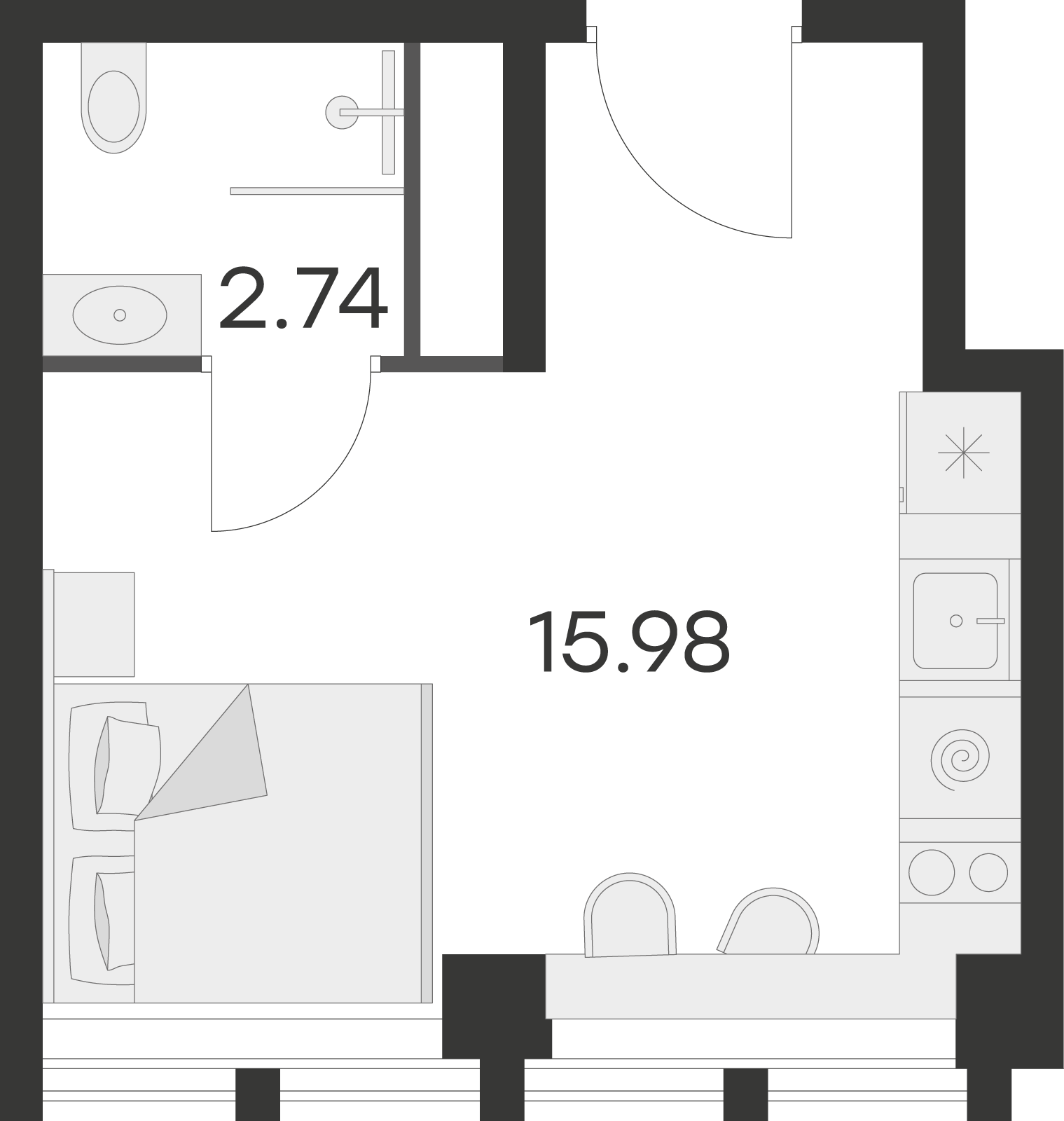 Студия 20 м2 в ЖК Апарт–отель GloraX Заневский корпус null этаж 5