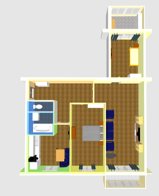 3-комнатная 58.4 м2 в ЖК undefined корпус null этаж 2