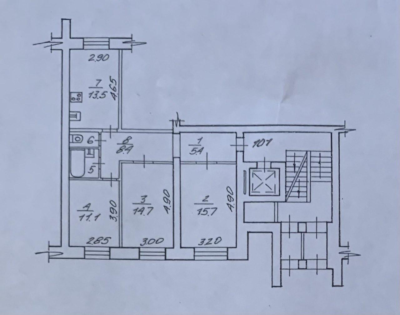 3-комнатная 73.3 м2 в ЖК undefined корпус null этаж 1