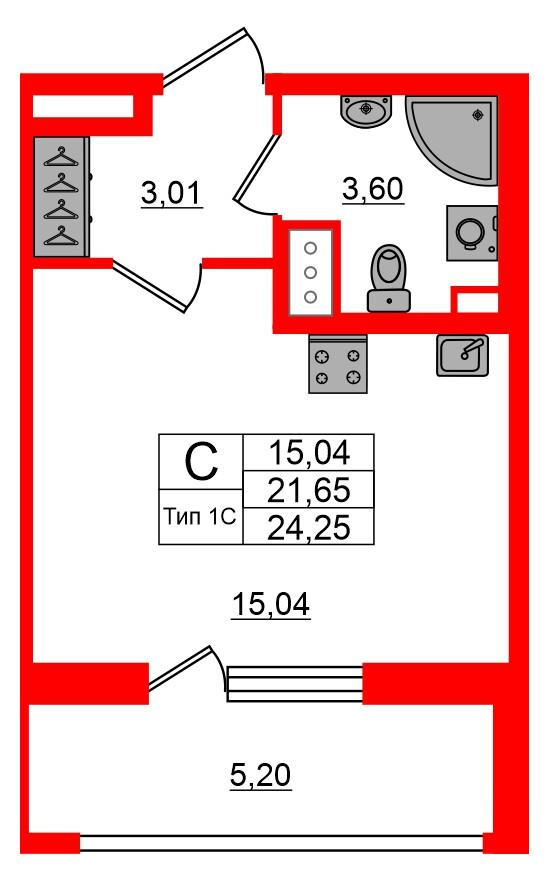 Студия 21 м2 в ЖК Setl Ривьера корпус null этаж 6
