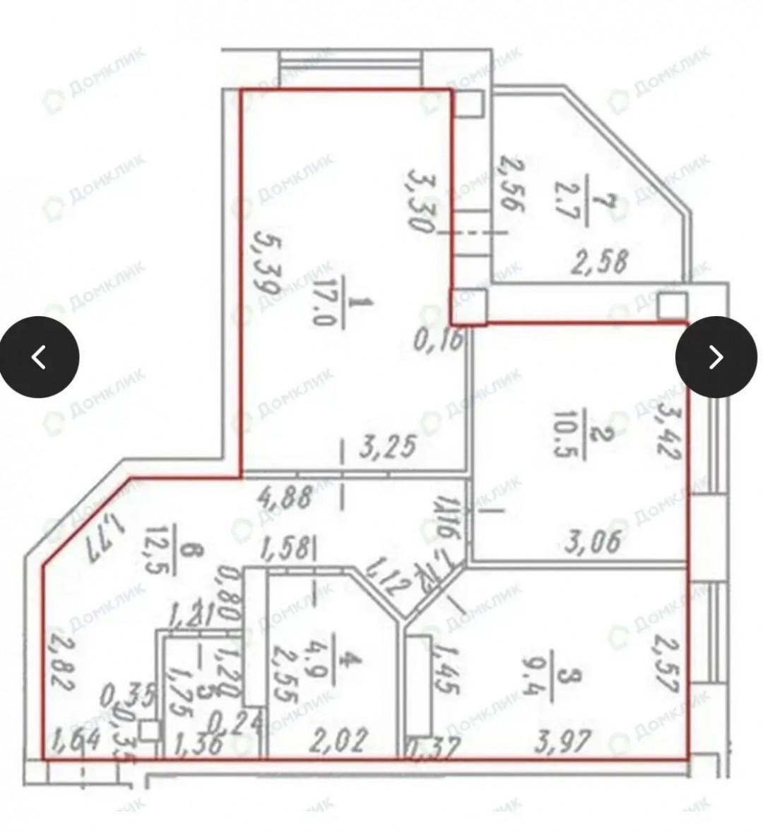 2-комнатная 56.4 м2 в ЖК undefined корпус null этаж 11