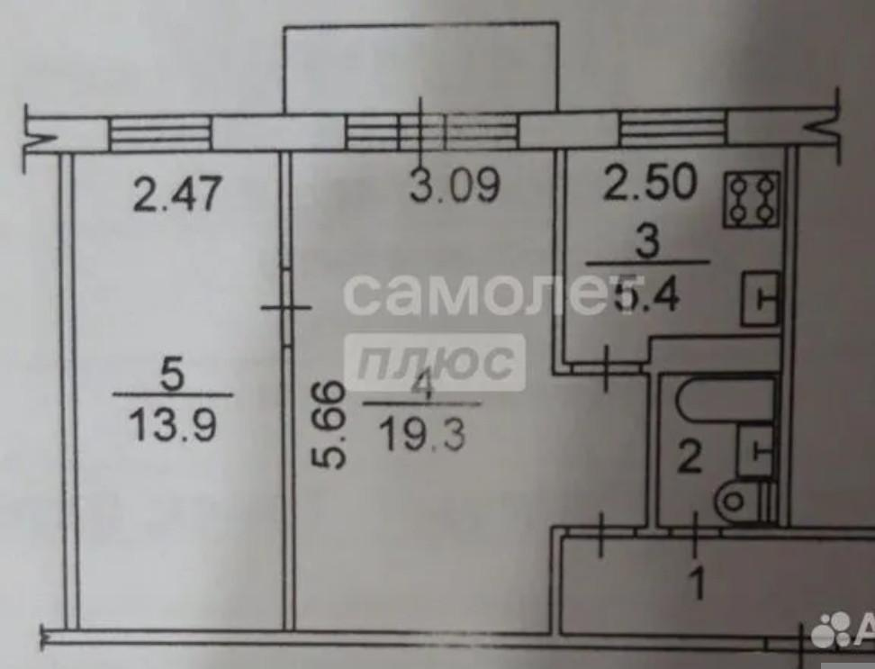 2-комнатная 41.7 м2 в ЖК undefined корпус null этаж 4