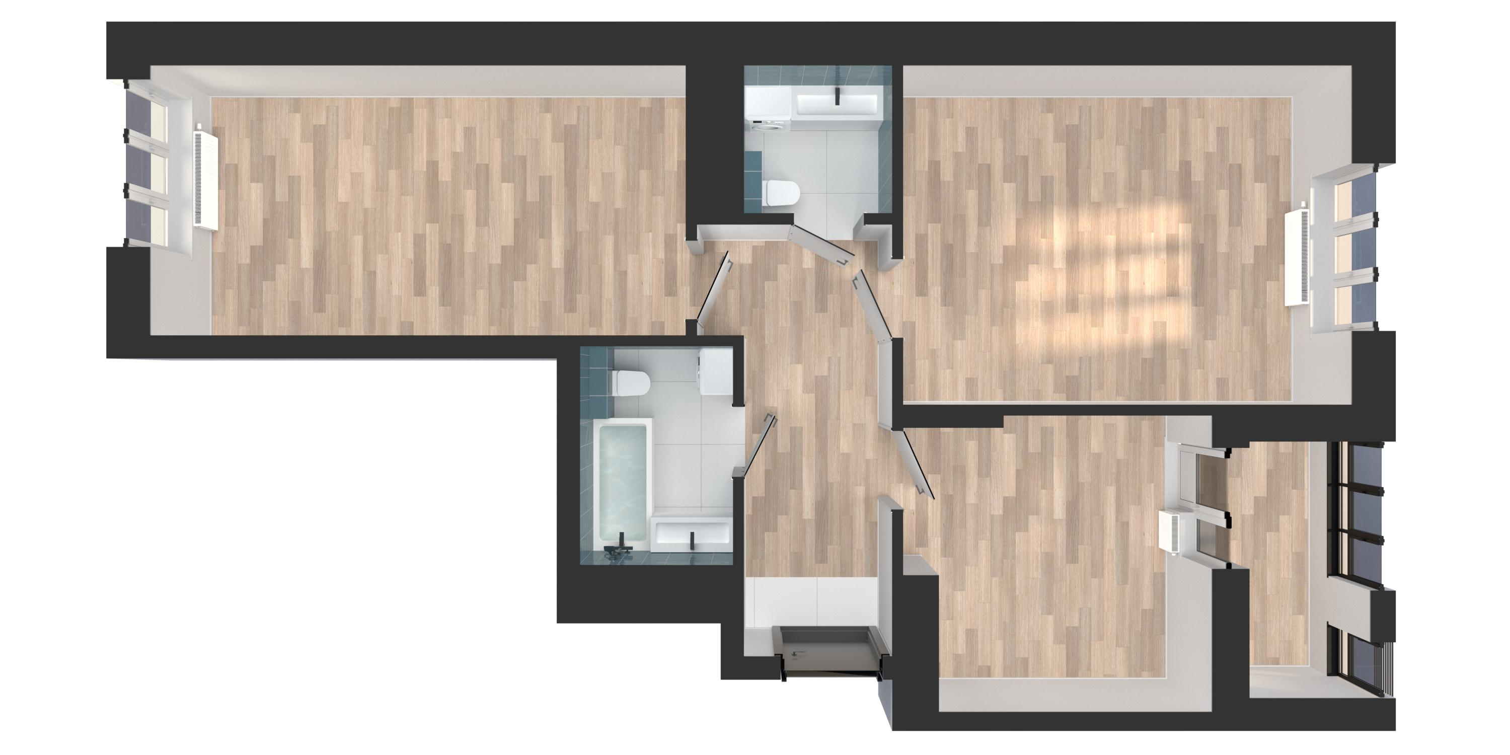2-комнатная 58 м2 в ЖК Солнечный город корпус null этаж 6