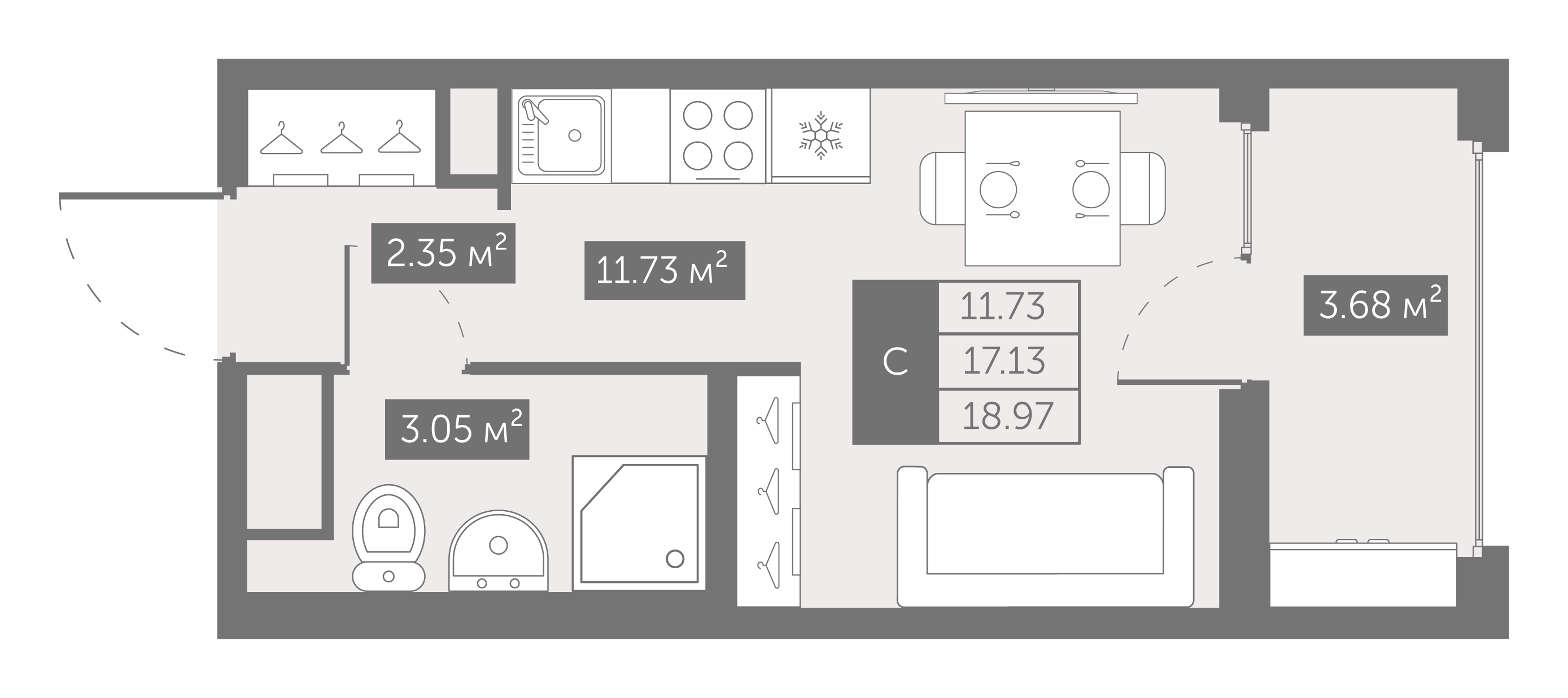 Студия 19 м2 в ЖК UP-квартал Новый Московский корпус null этаж 6