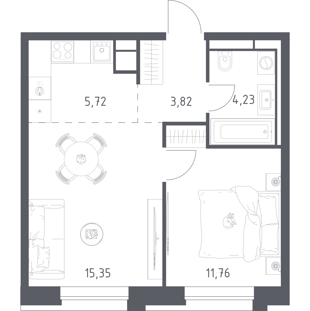 Студия 40 м2 в ЖК Верейская 41 корпус null этаж 13