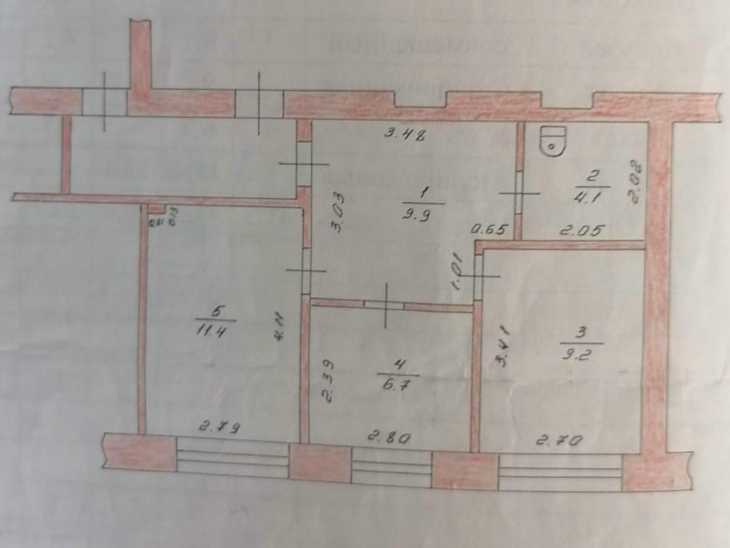 2-комнатная 41.3 м2 в ЖК undefined корпус null этаж 1
