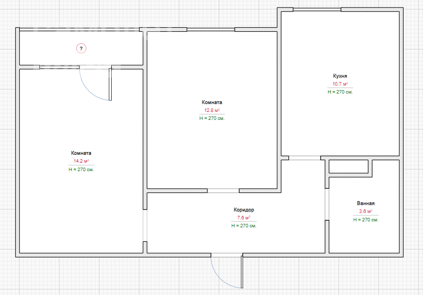 2-комнатная 50.5 м2 в ЖК undefined корпус null этаж 10