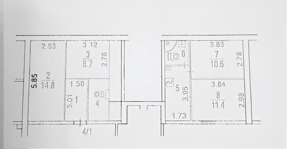 4-комнатная 67 м2 в ЖК undefined корпус null этаж 1