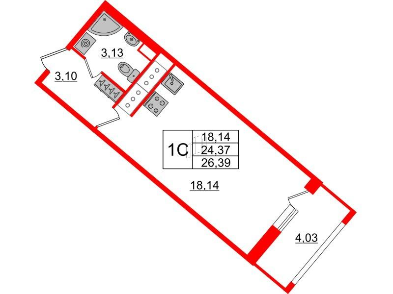 Студия 24 м2 в ЖК Pulse Premier корпус null этаж 6