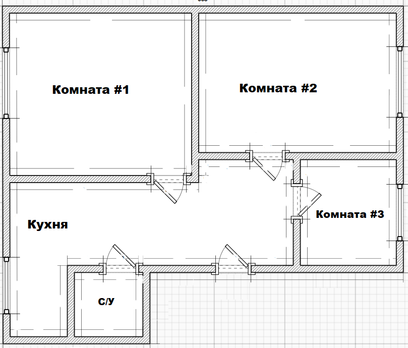 3-комнатная 54 м2 в ЖК undefined корпус null этаж 1