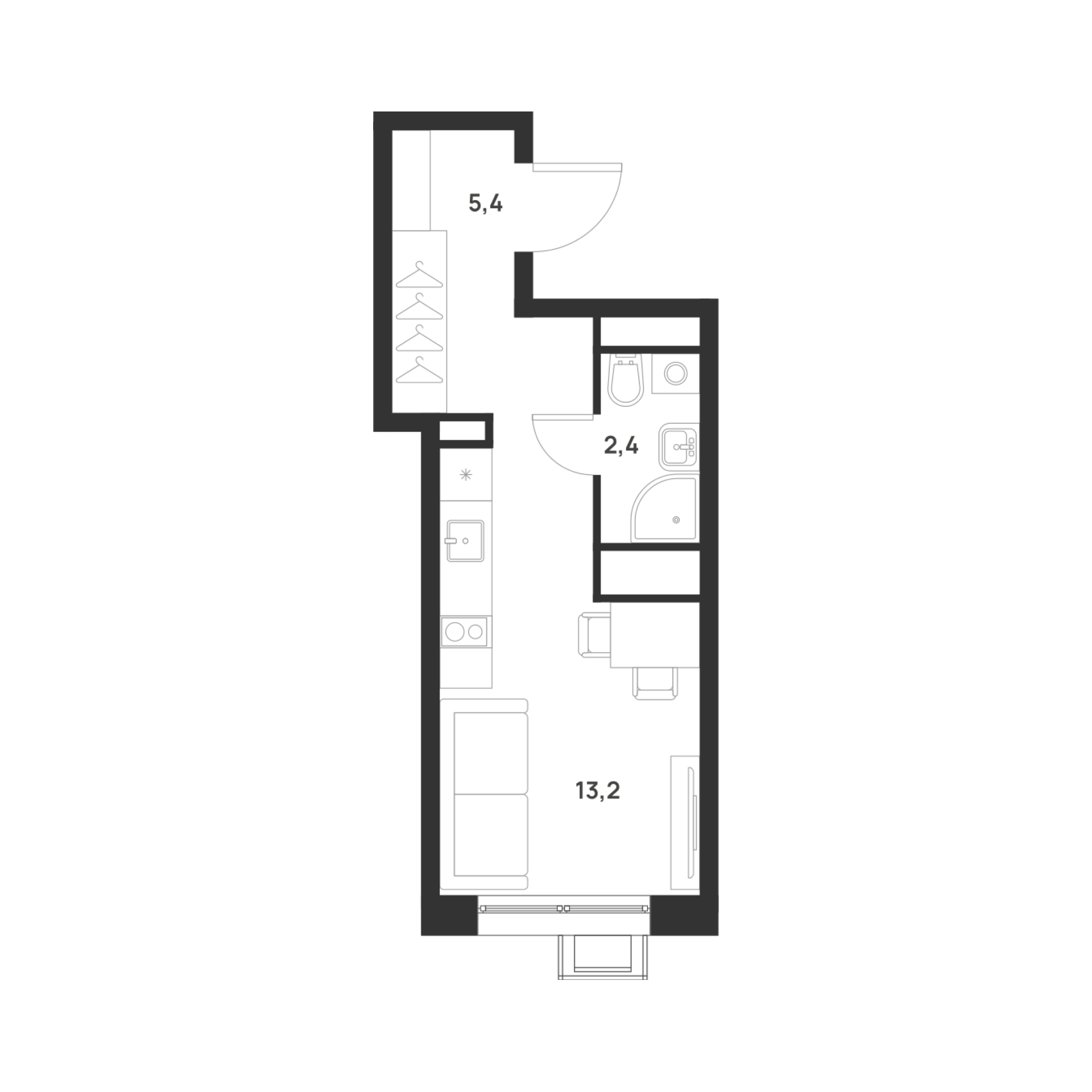 Студия 21 м2 в ЖК Foreville корпус null этаж 14