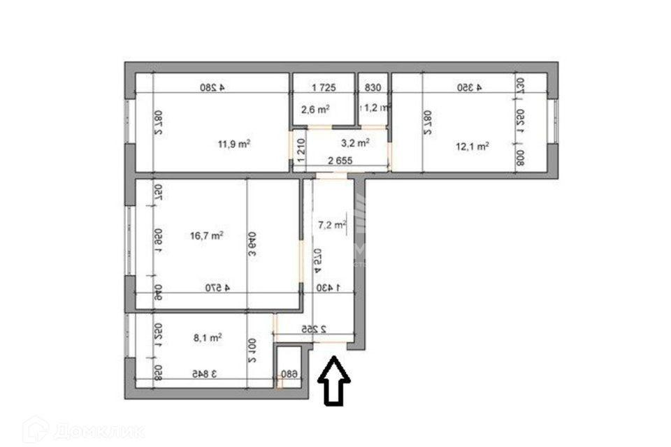 3-комнатная 71.6 м2 в ЖК undefined корпус null этаж 4