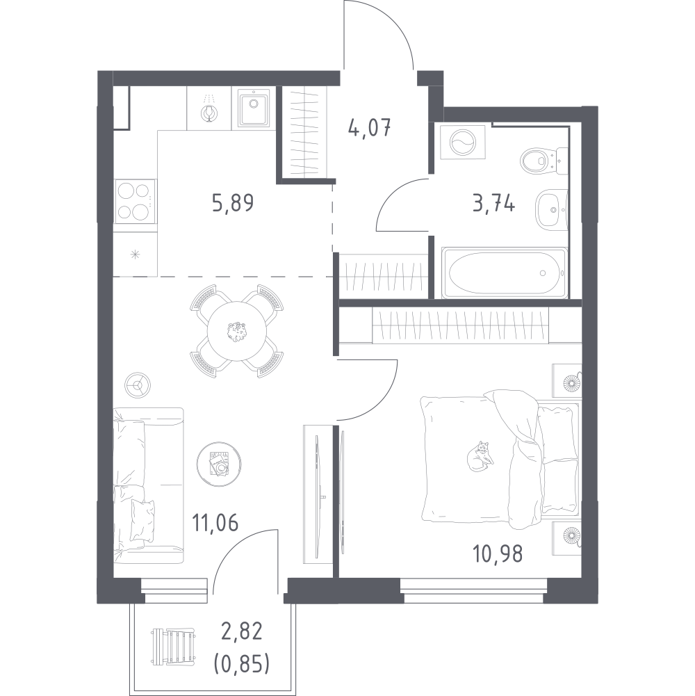 Студия 36 м2 в ЖК Донские Легенды корпус null этаж 11