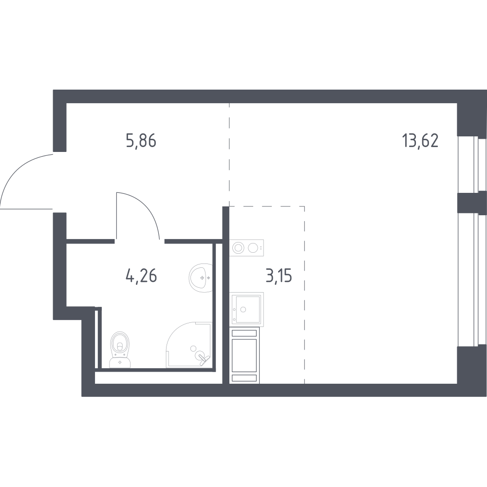 Студия 26 м2 в ЖК Новое Колпино корпус null этаж 9