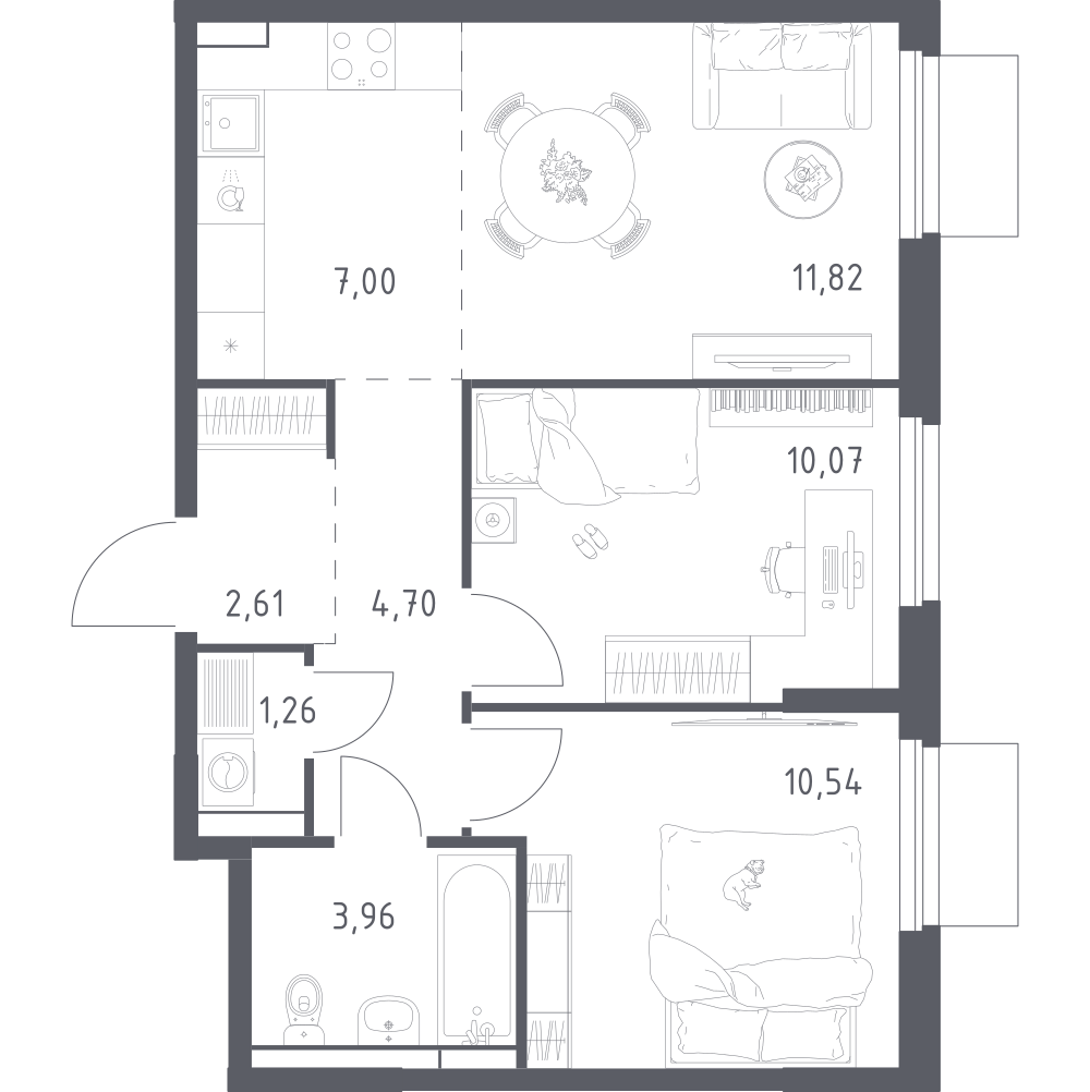 Студия 51 м2 в ЖК Мытищи Парк корпус null этаж 3