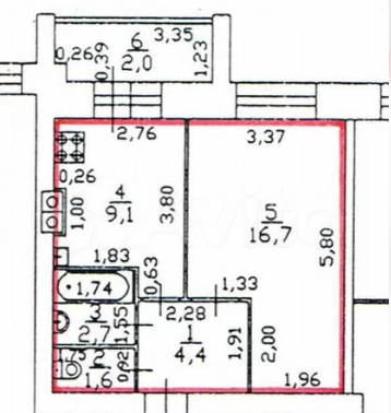 1-комнатная 38.9 м2 в ЖК undefined корпус null этаж 3