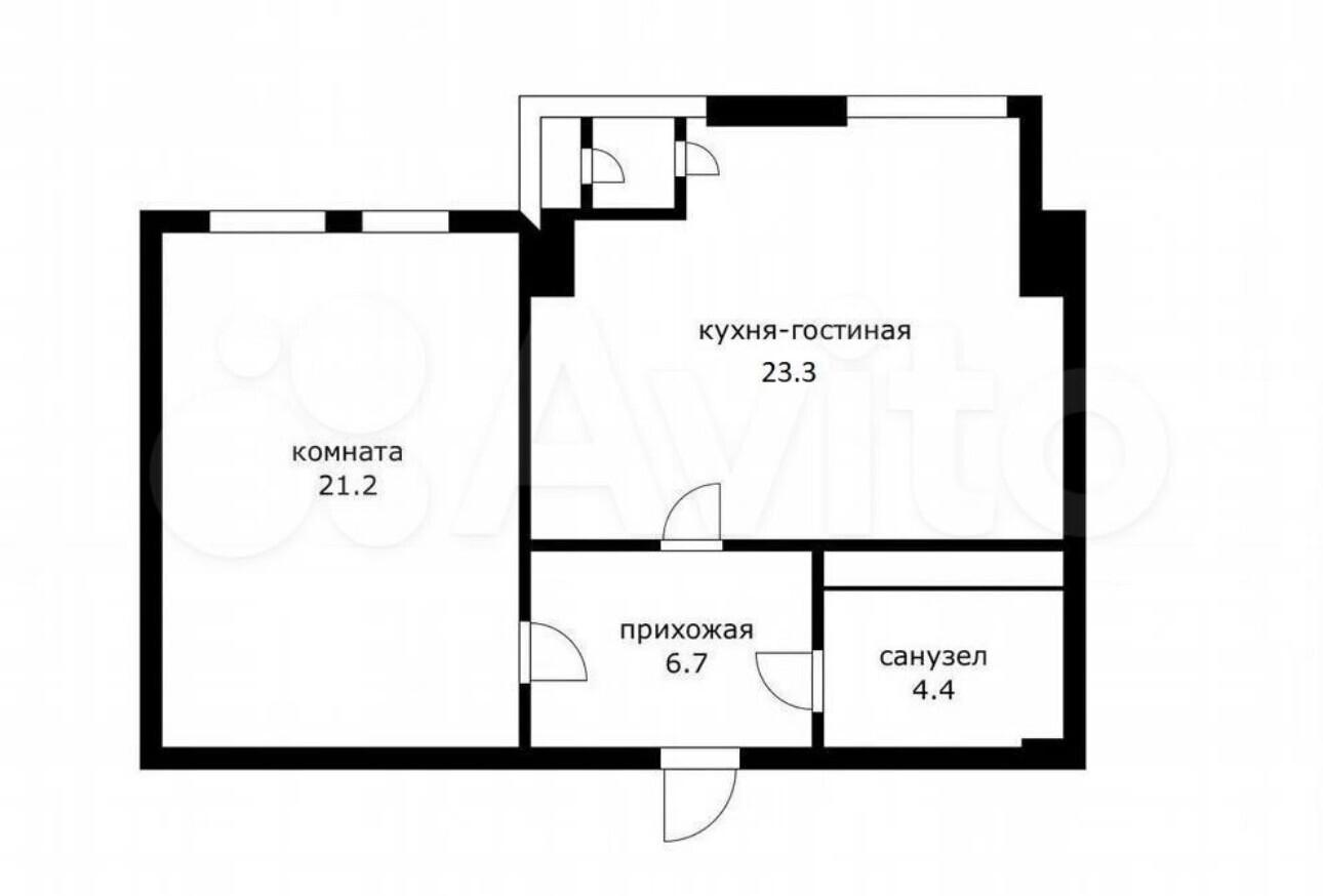 1-комнатная 55.6 м2 в ЖК undefined корпус null этаж 15
