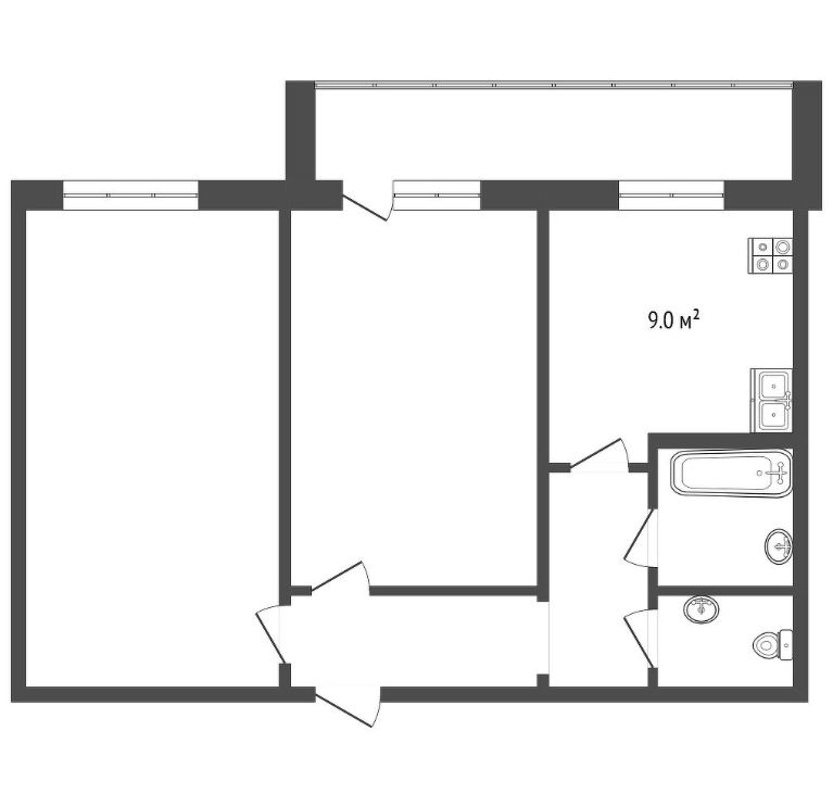 2-комнатная 53.6 м2 в ЖК undefined корпус null этаж 10