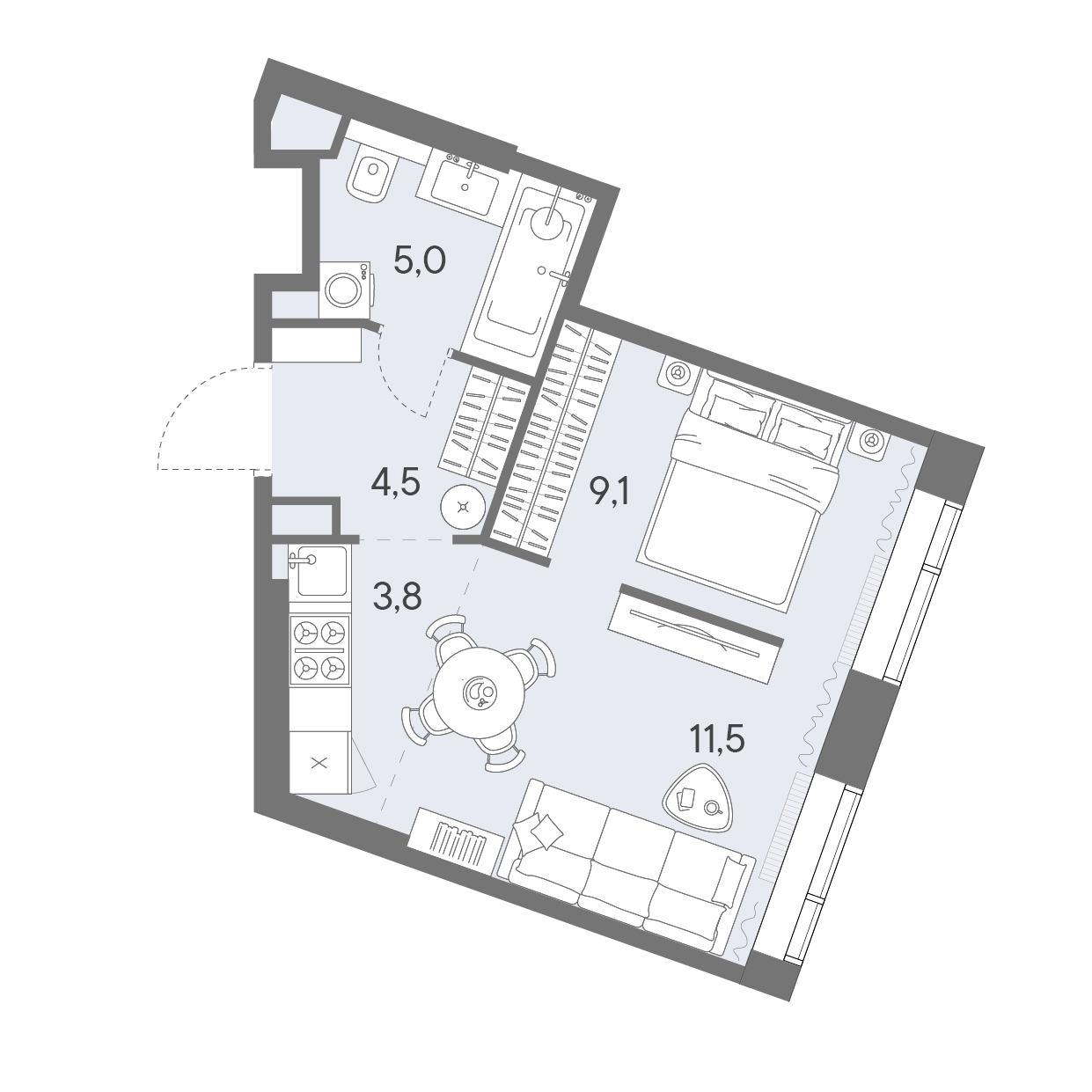 1-комнатная 33 м2 в ЖК Родина Переделкино корпус null этаж 9