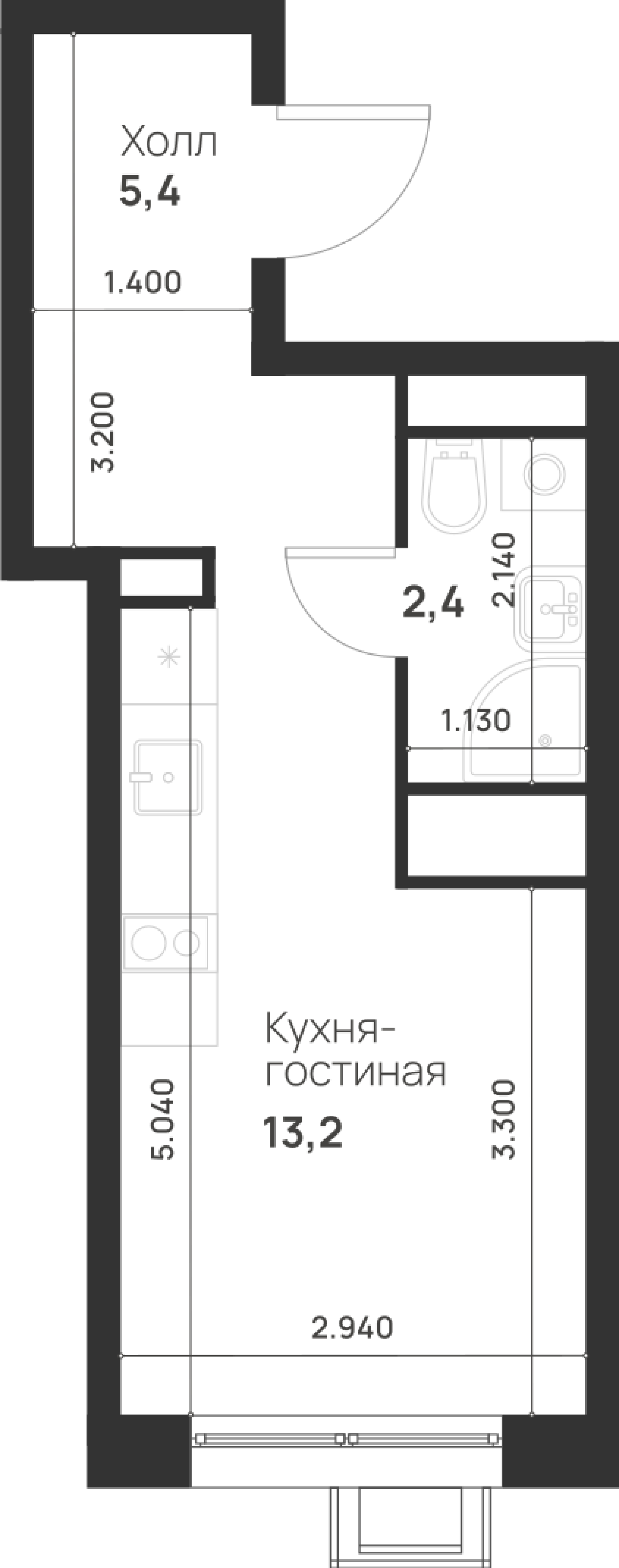 Студия 21 м2 в ЖК Foreville корпус null этаж 5