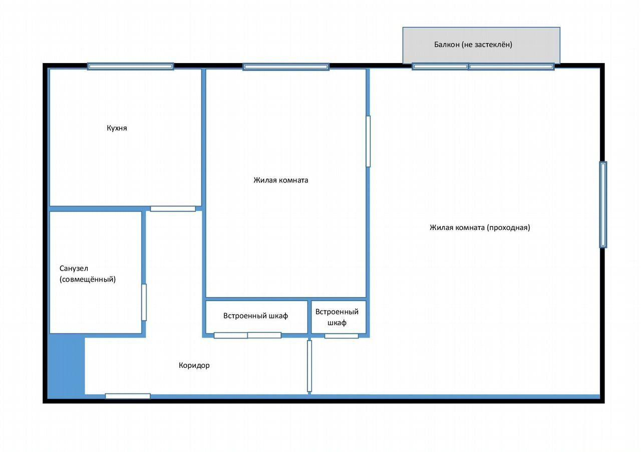 2-комнатная 43 м2 в ЖК undefined корпус null этаж 4