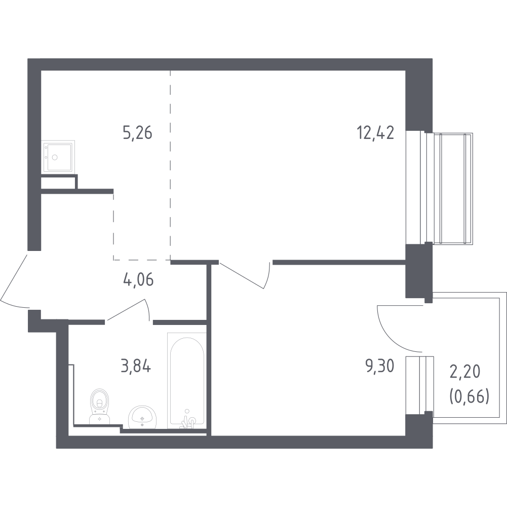Студия 35 м2 в ЖК Рублёвский Квартал корпус null этаж 3