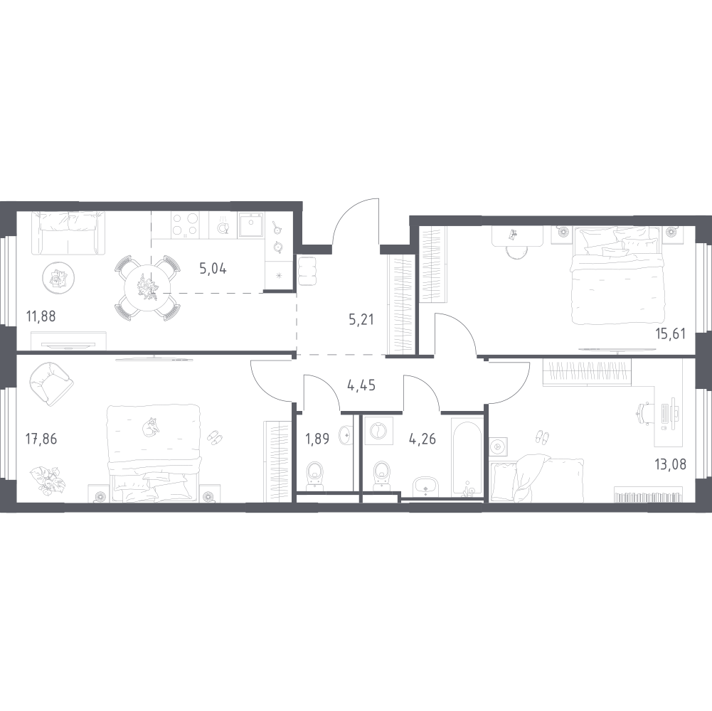 Студия 79 м2 в ЖК Мытищи Парк корпус null этаж 5