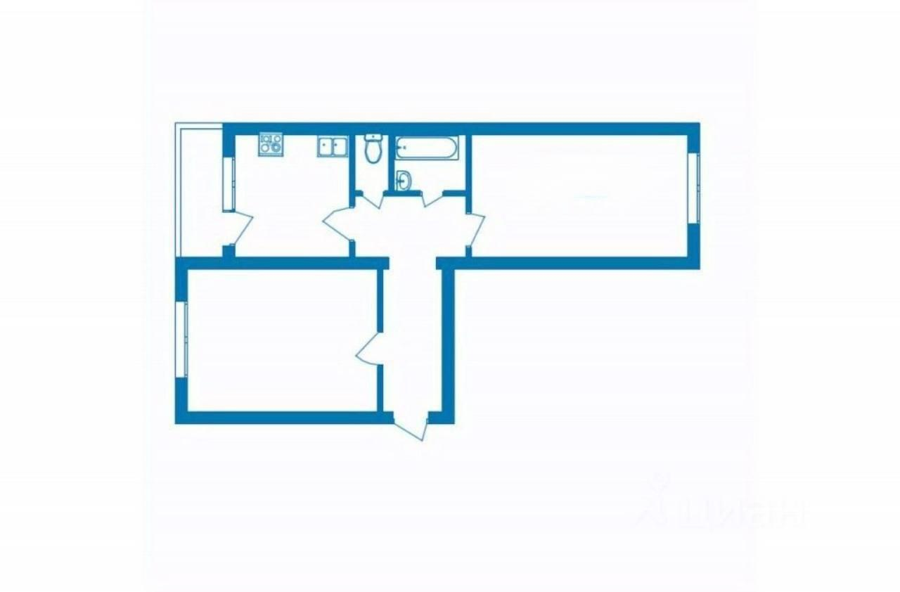 2-комнатная 48.6 м2 в ЖК undefined корпус null этаж 4