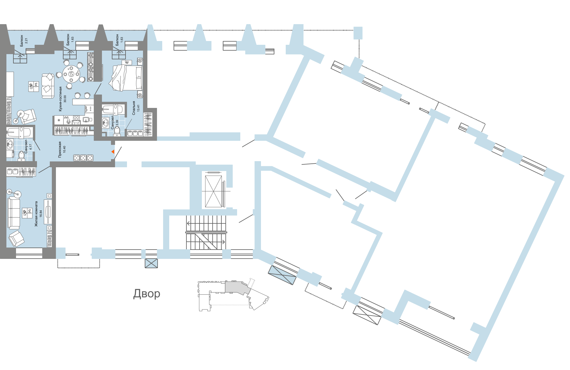 3-комнатная 80 м2 в ЖК Лес корпус null этаж 6