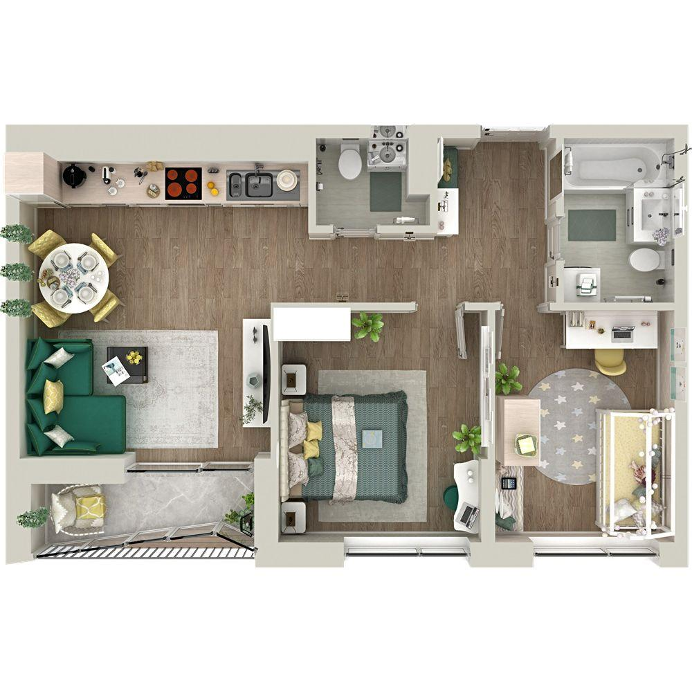 2-комнатная 60 м2 в ЖК Гранд Квартал корпус null этаж 13