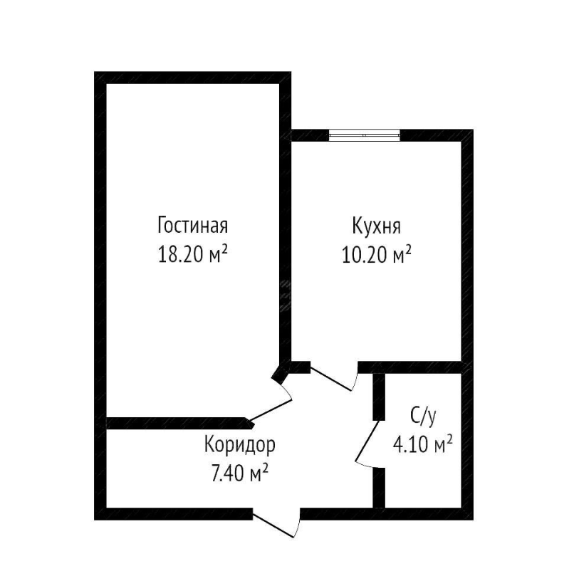 1-комнатная 39.9 м2 в ЖК undefined корпус null этаж 4