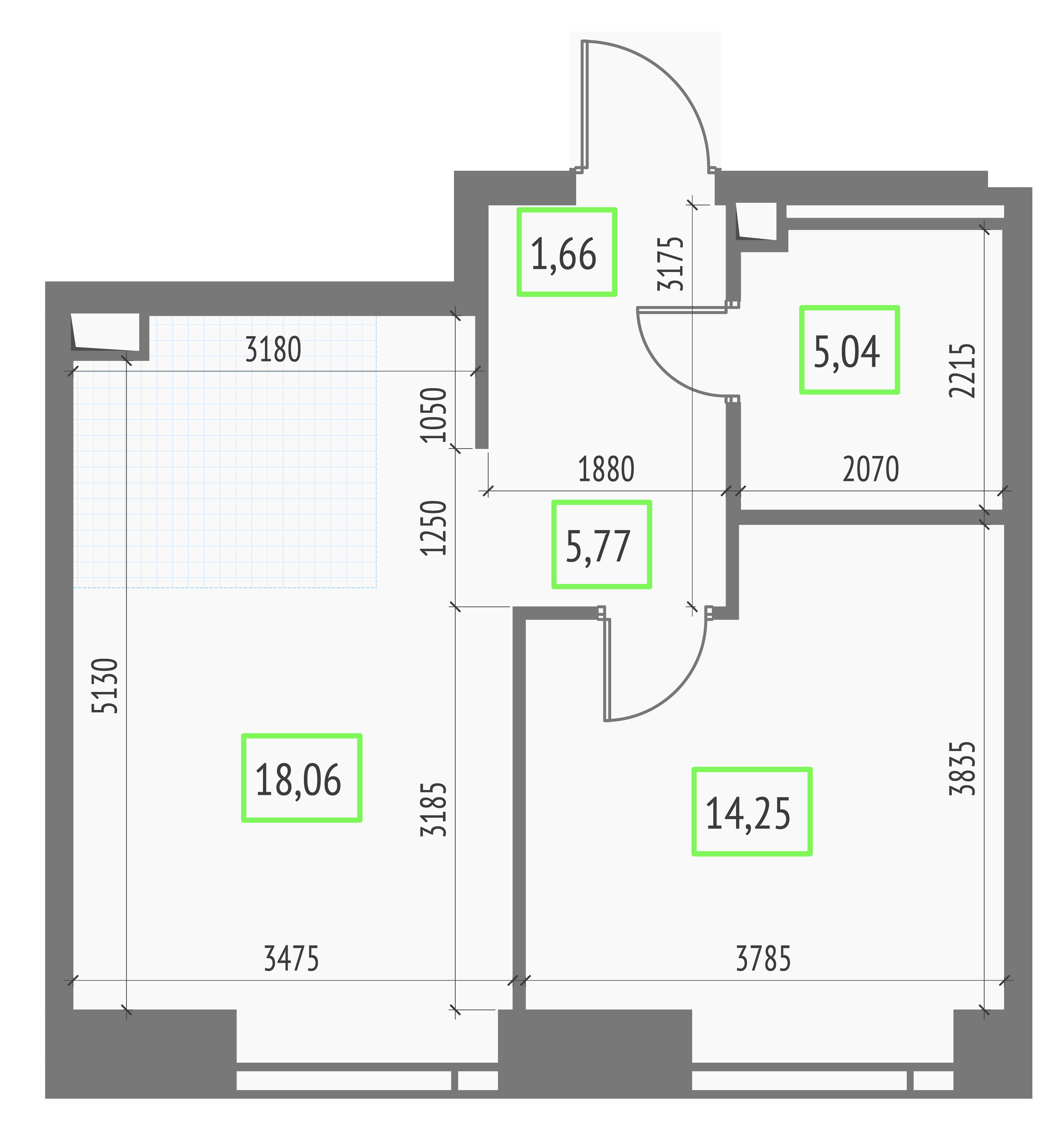 1-комнатная 44 м2 в ЖК Upside Towers корпус null этаж 40