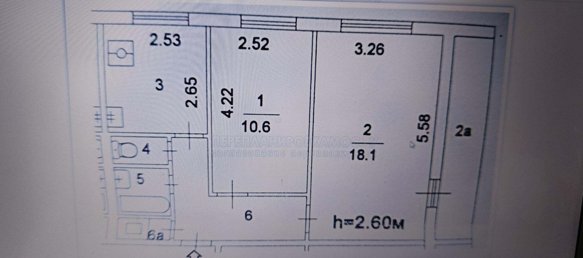 2-комнатная 44.8 м2 в ЖК undefined корпус null этаж 6