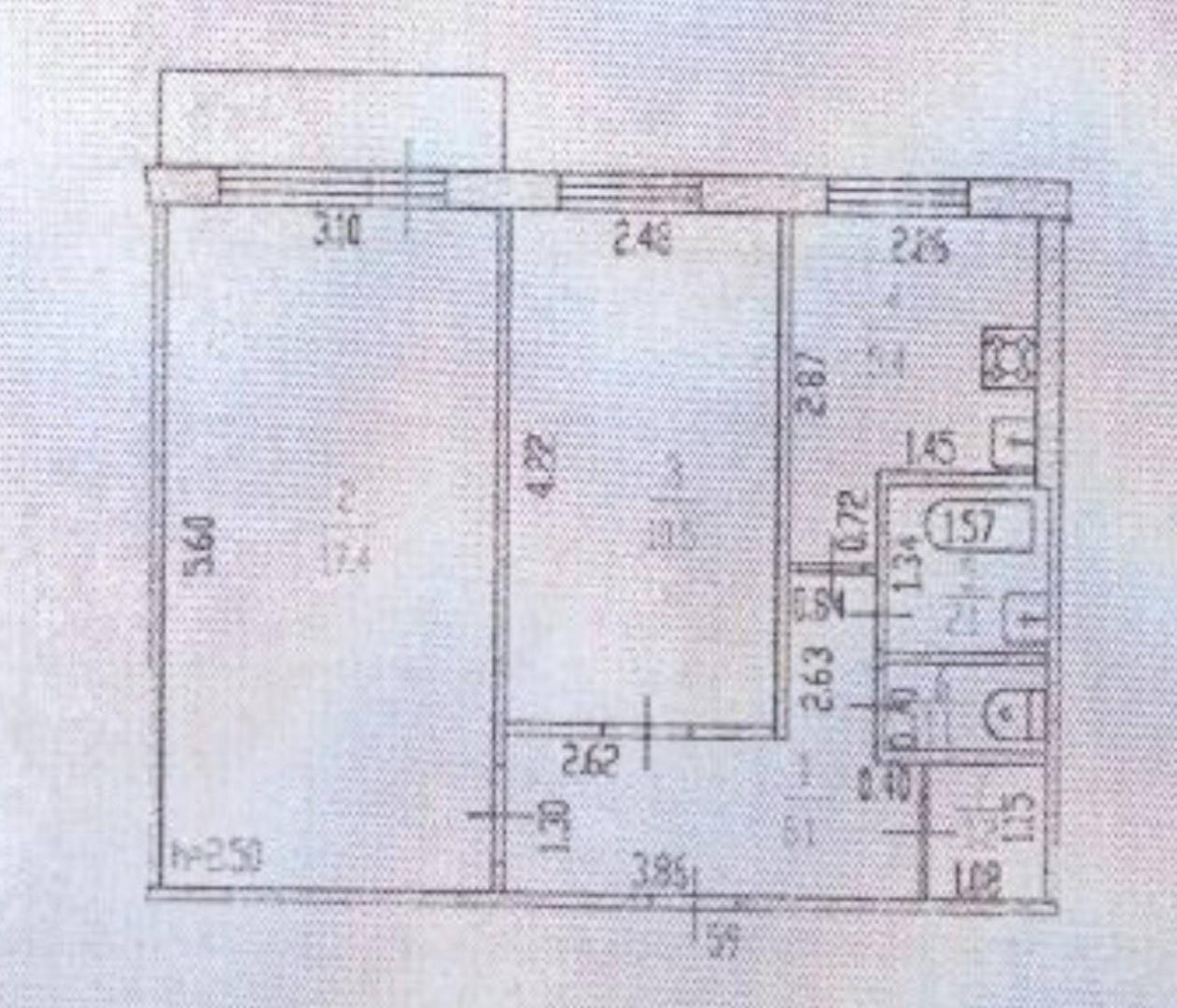 2-комнатная 43.8 м2 в ЖК undefined корпус null этаж 5