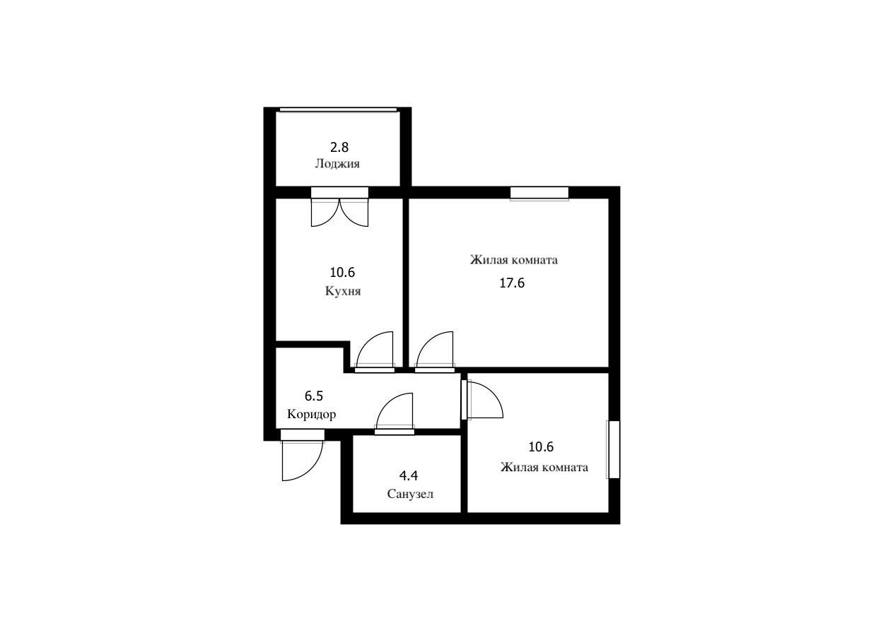 2-комнатная 52.5 м2 в ЖК undefined корпус null этаж 3