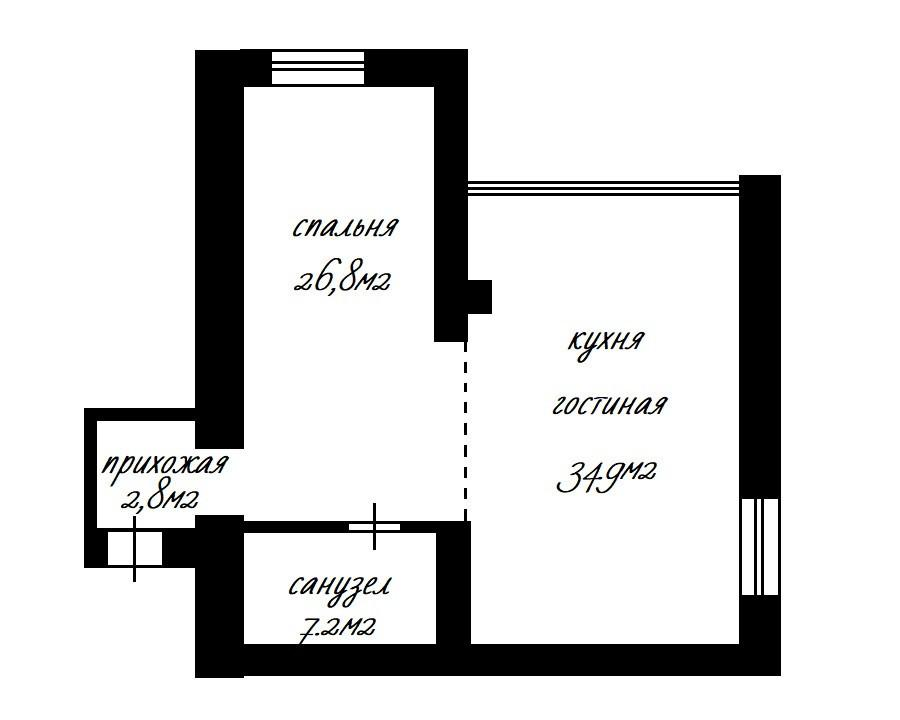 1-комнатная 71.7 м2 в ЖК undefined корпус null этаж 16