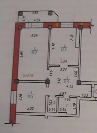 2-комнатная 64.5 м2 в ЖК undefined корпус null этаж 10